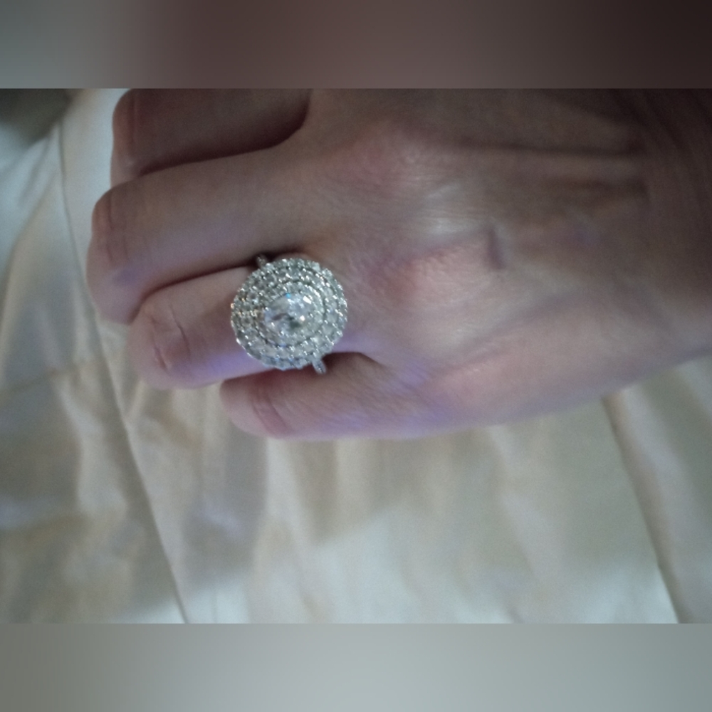 925 White Gold Diamond Ring